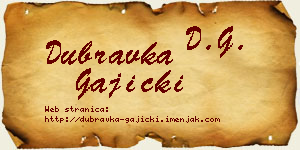 Dubravka Gajicki vizit kartica